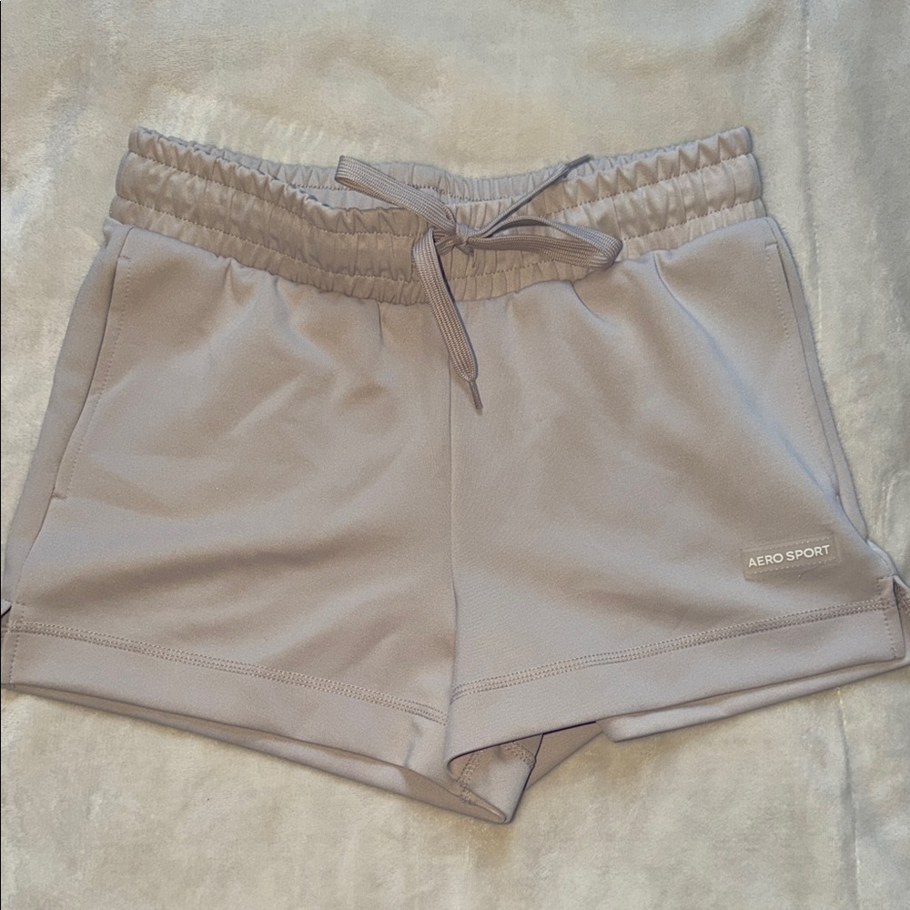 Women's Taupe Athletic Shorts with Drawstring